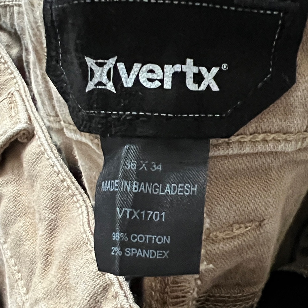 Vertx Men’s cargo/Jeans in Tan - Stretch Cotton Blend